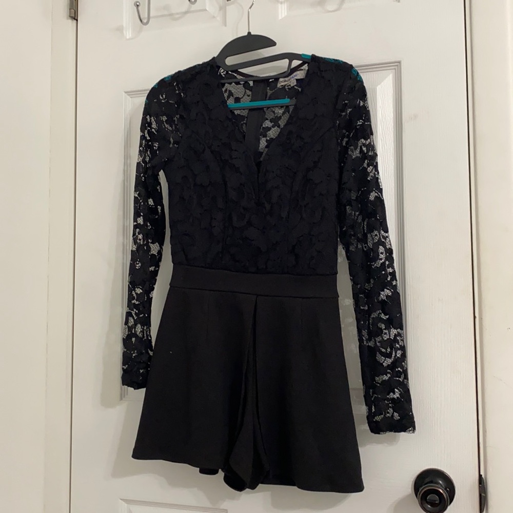 Black lace romper